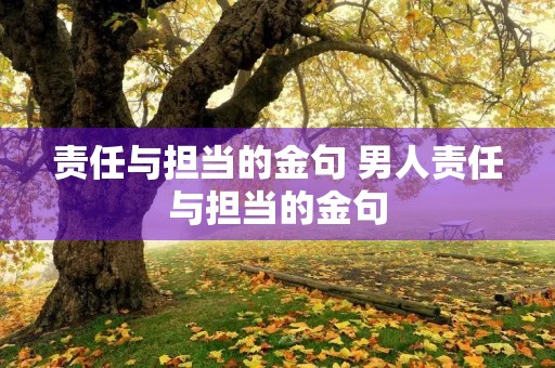 责任与担当的金句 男人责任与担当的金句