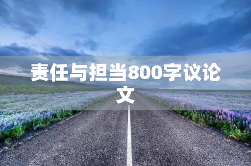 责任与担当800字议论文