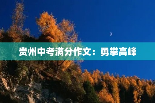 贵州中考满分作文:勇攀高峰 贵州中考满分作文:勇攀高峰
