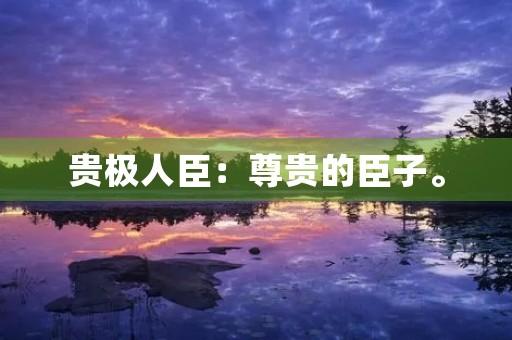 贵极人臣：尊贵的臣子。
