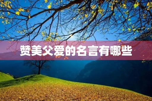 赞美父爱的名言有哪些,赞美父爱的名言有哪些简短 赞美父爱的名言有哪些,赞美父爱的名言有哪些简短