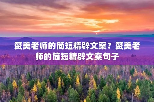 赞美老师的简短精辟文案？赞美老师的简短精辟文案句子