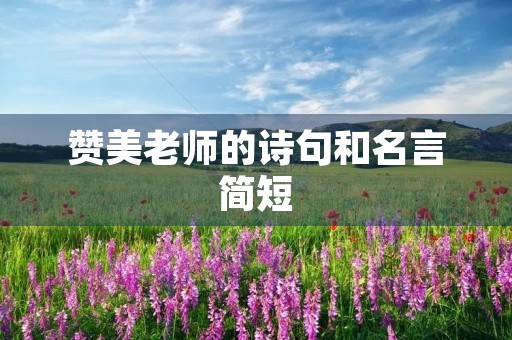 赞美老师的诗句和名言简短(赞美老师的诗句和名言简短合集)