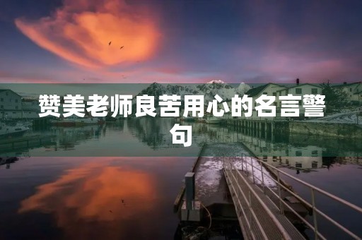 赞美老师良苦用心的名言警句(赞美老师良苦用心的名言警句有哪些)