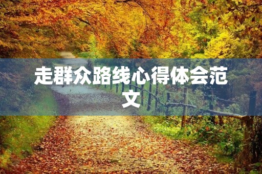 走群众路线心得体会范文