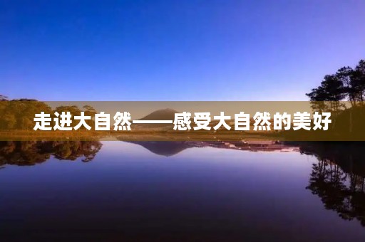 走进大自然——感受大自然的美好