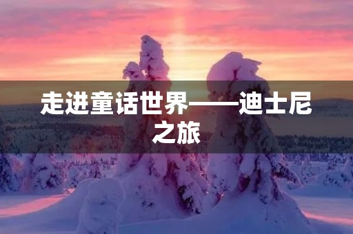 走进童话世界——迪士尼之旅