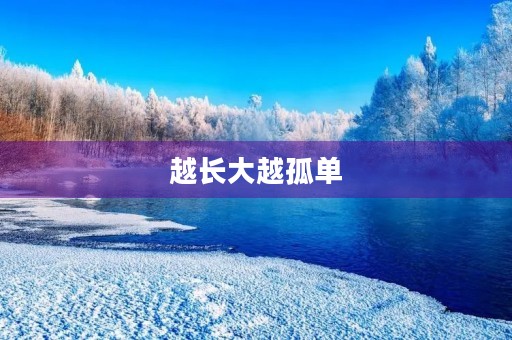 越长大越孤单，如何破解？