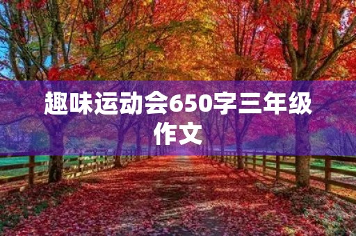 趣味运动会650字三年级作文