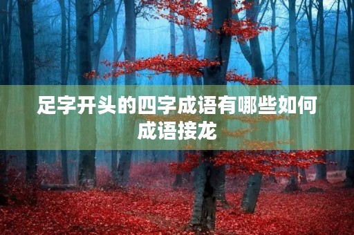 足字开头的四字成语有哪些如何成语接龙