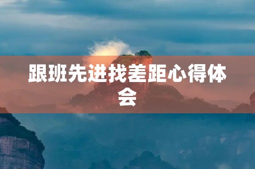 跟班先进找差距心得体会