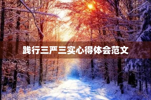 践行三严三实心得体会范文