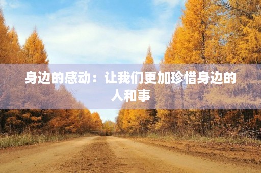 身边的感动：让我们更加珍惜身边的人和事