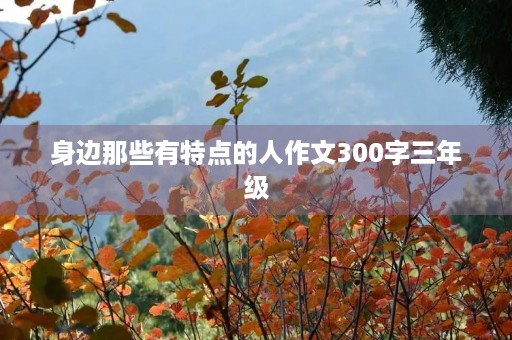 身边那些有特点的人作文300字三年级 身边那些有特点的人作文300字三年级