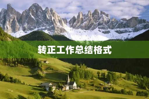 转正工作总结格式 转正工作总结格式