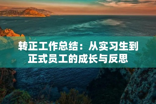 转正工作总结：从实习生到正式员工的成长与反思