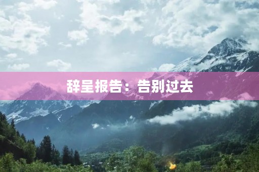 辞呈报告：告别过去，迎接未来