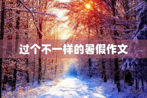 过个不一样的暑假作文