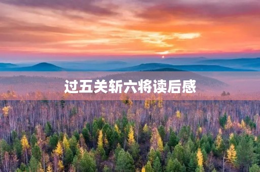 过五关斩六将读后感 过五关斩六将读后感