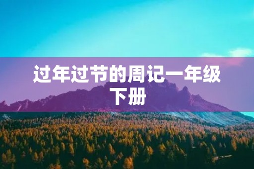 过年过节的周记一年级下册