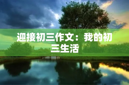 迎接初三作文：我的初三生活