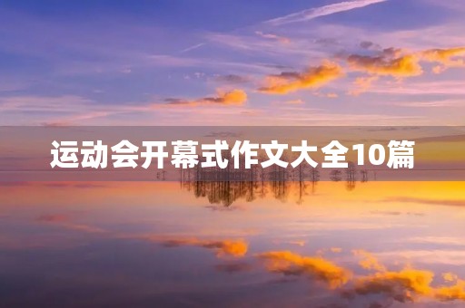 运动会开幕式作文大全10篇