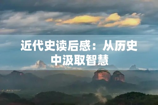 近代史读后感：从历史中汲取智慧