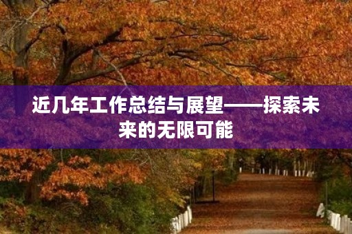 近几年工作总结与展望——探索未来的无限可能