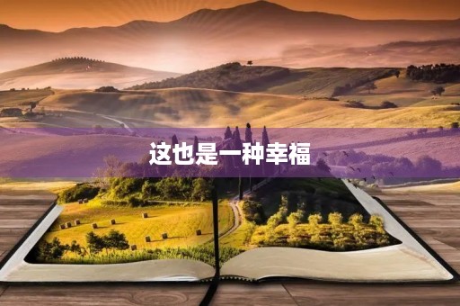这也是一种幸福
