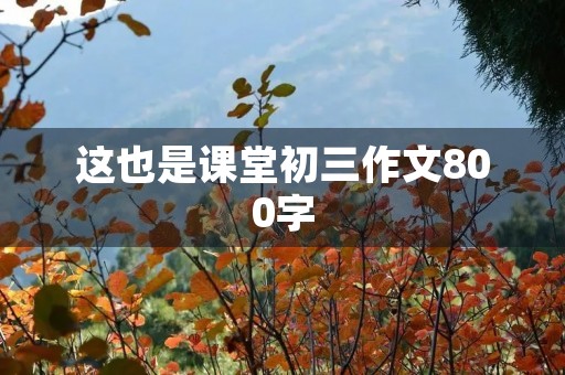 这也是课堂初三作文800字 这也是课堂初三作文800字