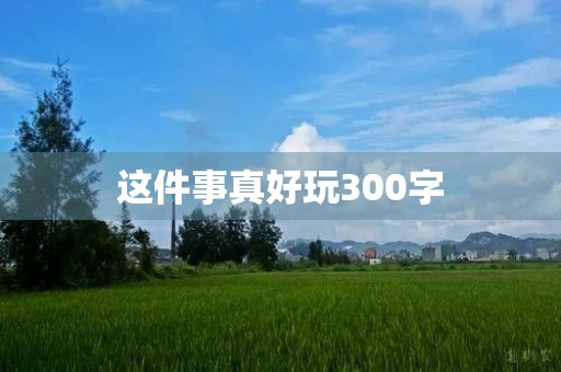 这件事真好玩300字