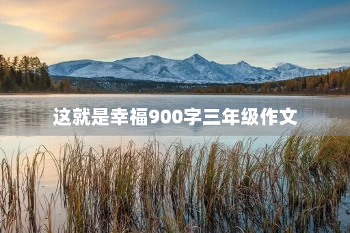 这就是幸福900字三年级作文 这就是幸福900字三年级作文