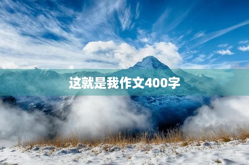 这就是我作文400字 这就是我作文400字