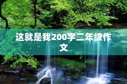 这就是我200字二年级作文