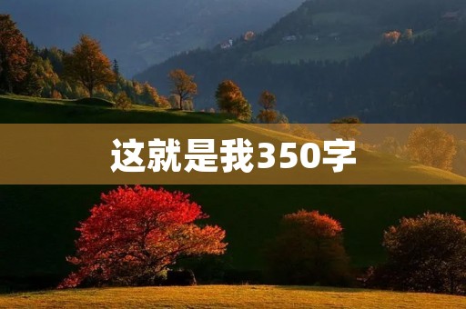 这就是我350字 这就是我350字