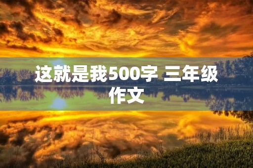 这就是我500字 三年级作文 这就是我500字 三年级作文