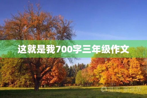 这就是我700字三年级作文 这就是我700字三年级作文
