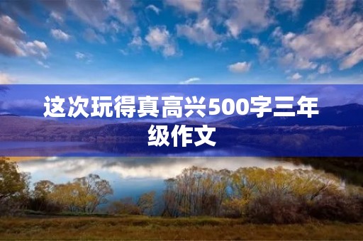 这次玩得真高兴500字三年级作文