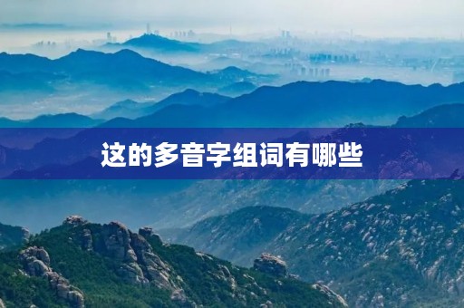 这的多音字组词有哪些(这的组词)
