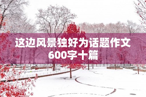 这边风景独好为话题作文600字十篇