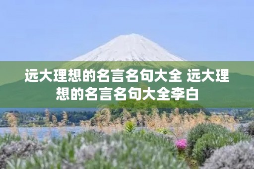 远大理想的名言名句大全 远大理想的名言名句大全李白