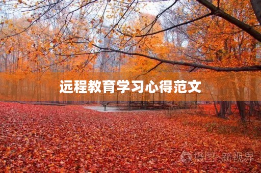 远程教育学习心得范文