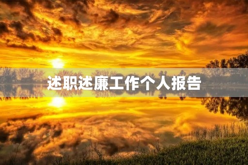 述职述廉工作个人报告（17篇）