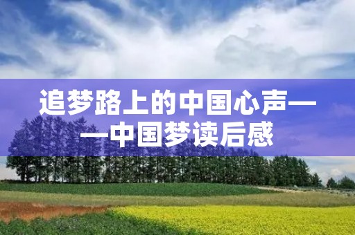 追梦路上的中国心声——中国梦读后感