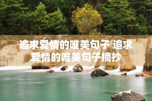 追求爱情的唯美句子 追求爱情的唯美句子摘抄