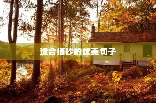 适合摘抄的优美句子(适合摘抄的优美句子短)