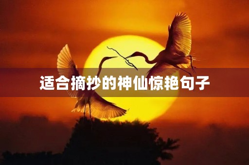 适合摘抄的神仙惊艳句子，适合摘抄的神仙惊艳句子50字