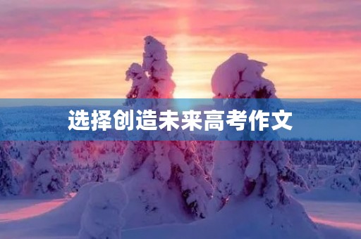 选择创造未来高考作文 选择创造未来高考作文