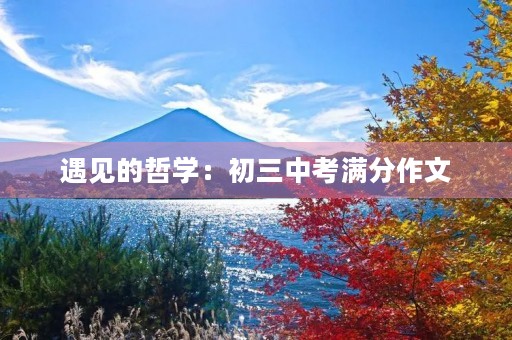 遇见的哲学:初三中考满分作文 遇见的哲学:初三中考满分作文