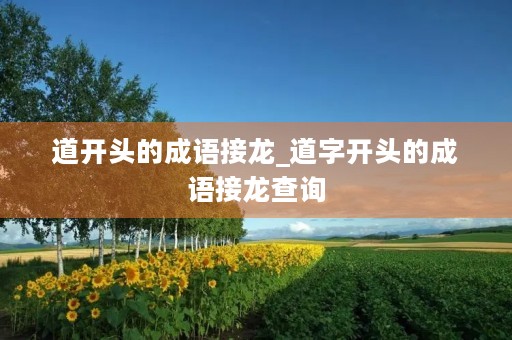 道开头的成语接龙_道字开头的成语接龙查询